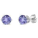 Voss+Agin 14K White Gold 1.00CTW Genuine Tanzanite Stud Earrings, 5mm