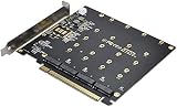 NFHK 4X NVME M.2 AHCI to PCIe 3.0 x16 RAID Card with Fan view 2