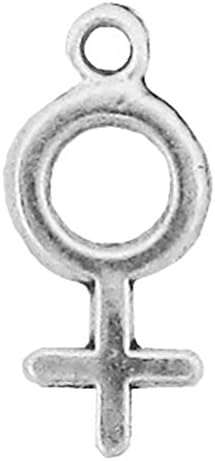 925 Sterling Silver Vintage Female Power Gender Symbol Charm for Bracelet/Necklace