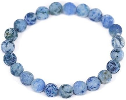 Lovelybead Gemstone Bracelets Natural Genuine Gemstones Birthstone Handmade Healing Power Crystal Beads Elastic Stretch 8mm 7.5 Inch Unisex (Light Baby Blue Turquoise)