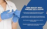 1ABOVE Blue Vinyl Disposable Gloves 100 Pack Large Powder Free Latex Free view 4