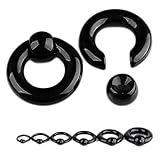 PiercingJ Pair(2) 8g - 00g Acrylic Captive Nose Septum Ring Hoop Tragus Nipple Eyebrow Studs