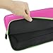 11.6-12.2 inch Tablet Sleeve, Evecase 11.6~12.2 inch Tablet/Notebook/Chromebook/Ultrabook Sleeve, Ultra-Portable Neoprene Zipper Carrying Case Bag with Accessory Pocket - Hot Pink/Green Trim