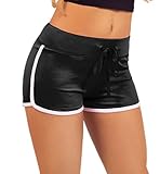 Women's Elastic Waist White Outline Active Lounge Shorts
