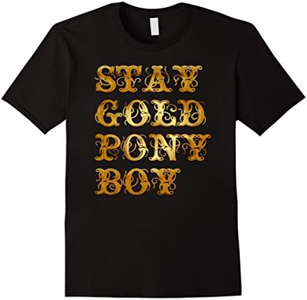 Men's Stay Gold Ponyboy Outsider T shirt Medium Black