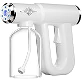 Affxinglib Cordless Electric Disinfection Atomizer Sprayer Rechargeable Hairdresser Spray Gun,380ml Wireless Dual Spray Modes Blue Light Nano Fogger for Stylist,Barber and Home Use