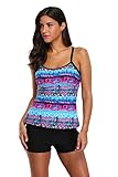 Attraco Women's Tankini Set Boy Shorts Two Piece Swimsuit Swimwear Racerback