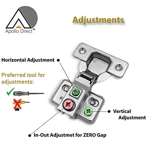 Apollo Direct Concealed Soft Close Face Frame Hinge, Featuring Zero