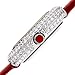 Burgi Women's BUR195 Swarovski Crystal & Diamond Accented Watch - Comfortable Leather Strap in A Gift Box (Rose Gold & Red)