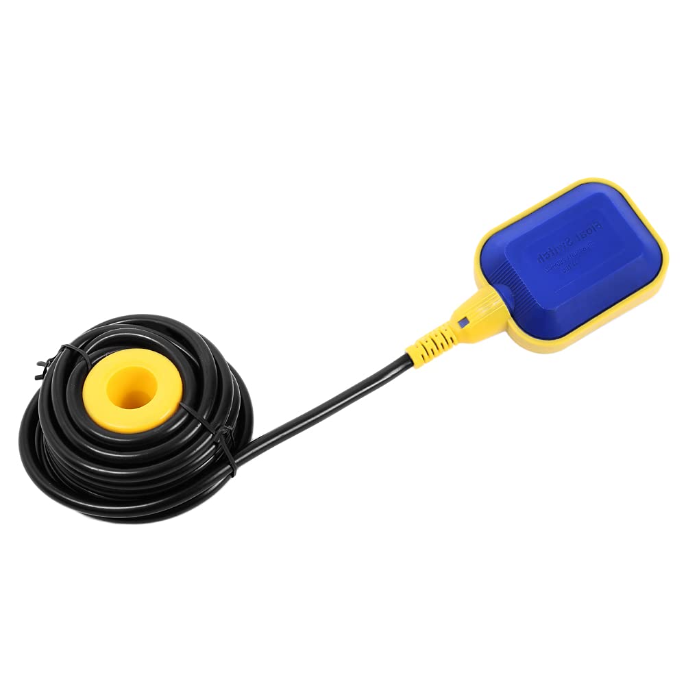 Automatic Cable Float Switch, 10Meters Cable Water Level Controller, Floating Switch Pump Rectangular Float Switch, Cable Water Level Controller for Water Tank Waste