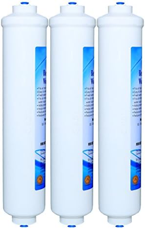 EXCELPURE GXRTDR Inline Water Filter Replacement Comparable W/GE GXRTDR, GXRTPR, GXRTDQ, Culligan IC-100A, And DD-7098 Exterior Refrigerator, IceMaker, UnderSink RO System Quick Connect System- 3PACK