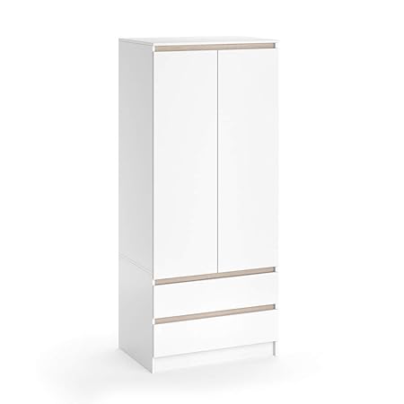 Vicco Kleiderschrank Emma - Kinderzimmer Baby Jugendzimmer Kinderschrank Schrank 2 Türen Schubladen Weiß Sonoma