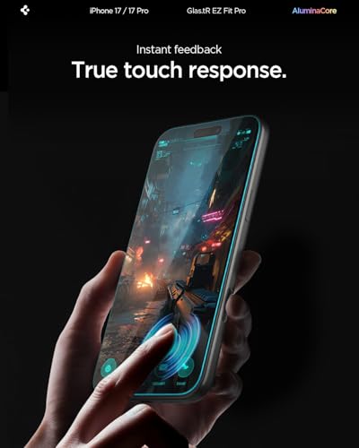 Spigen GLAStR EZ Fit PRO for iPhone 17 PRO Screen Protector | iPhone 17 | iPhone 16 PRO Premium Tempered Glass [Aluminum-Enhanced Durability] Impact resistance [2 PACK]