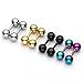 Jovivi 8pc 16G Stainless Steel 5mm Ball Screw Tragus Barbell Earring/Cartilage Helix Earring/Stud Earrings