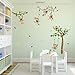 Runtoo Monkey and Tree Wall Decals Animals Jungle Wall Stickers TV Wall Décor for Baby Nursery Kids Bedroom