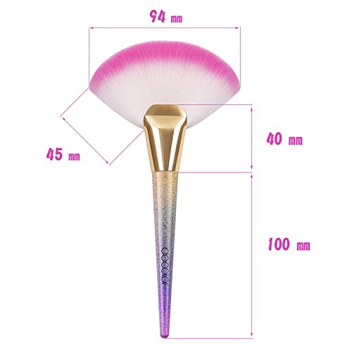Professional Large Fan Makeup Brushes, Portable Face Highlighting Make Up Brushes Bronzer Cheekbones Brush Cosmetic Make Up Tool (Fan Brush)