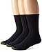 Gold Toe Men's Three-Pack Casual Crew, Navy, Sock Size: 10-13/Shoe Size:9-11