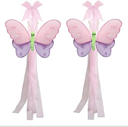 Butterfly Curtain Tiebacks Pink Purple Lavender Green Hailey Nylon