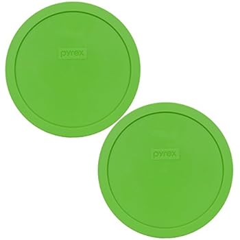 Pyrex 7402-PC Green Round 6/7 Cup Storage Lid for Glass Bowls - 2 Pack