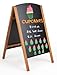 Displays2go A-Frame Sidewalk Chalkboard, Menu Sign, 21x34-Inch, Teak Wood (AF2134RMTE)