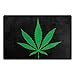 WOZO Green Marijuana Leaf Black Artwork Area Rug Rugs Non-Slip Floor Mat Doormats for Living Room Bedroom 31 x 20 inches