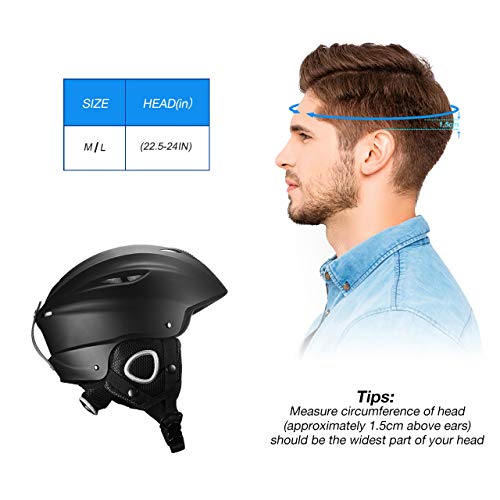 OMORC Ski Helmet,ASTM Certified Safety Ski Helmet for Men,Women&Youth,Goggles&Audio Compatible