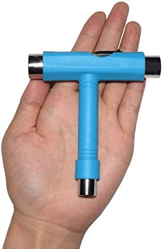 NaPlus Skateboard Tool All-in-One Mutifunctional T/Y Type Longboard Skateboarding Wrench Accessory Skate Screwdriver (Blue T)