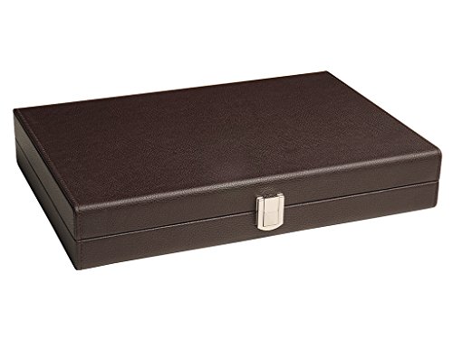 13-inch Premium Backgammon Set - Travel Size - Dark Brown Board