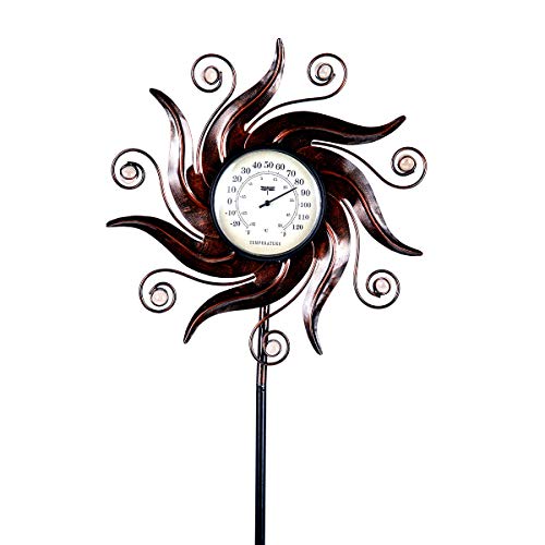 Outdoor Metal Thermometer Garden Stake Weather Resistant Outdoor