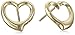 14k Yellow Gold Heart Stud Earrings