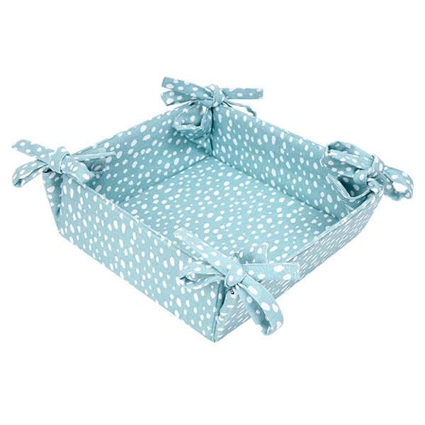 Sintra Recycled Cotton Spotted Bread Basket - Duck Egg