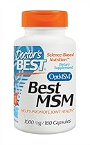 Doctor's Best MSM with OptiMSM, Non-GMO, Gluten Free, Joint Support, 1000 mg, 180 Caps