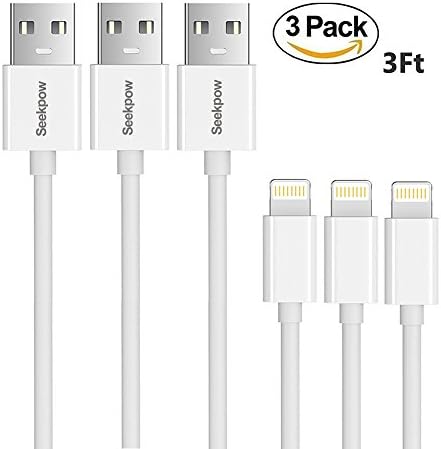 Lightning Cables [3-Pack 3.3ft] TPE 8 Pin Charging Cables USB Charger Cord, Compatible with iPhone 7/7 Plus/6s/6s Plus/6/6 Plus/5/5S/5C/SE/iPad and iPod – White