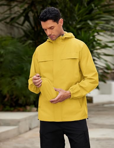 COOFANDY Men's Rain Jacket Waterproof Lightweight