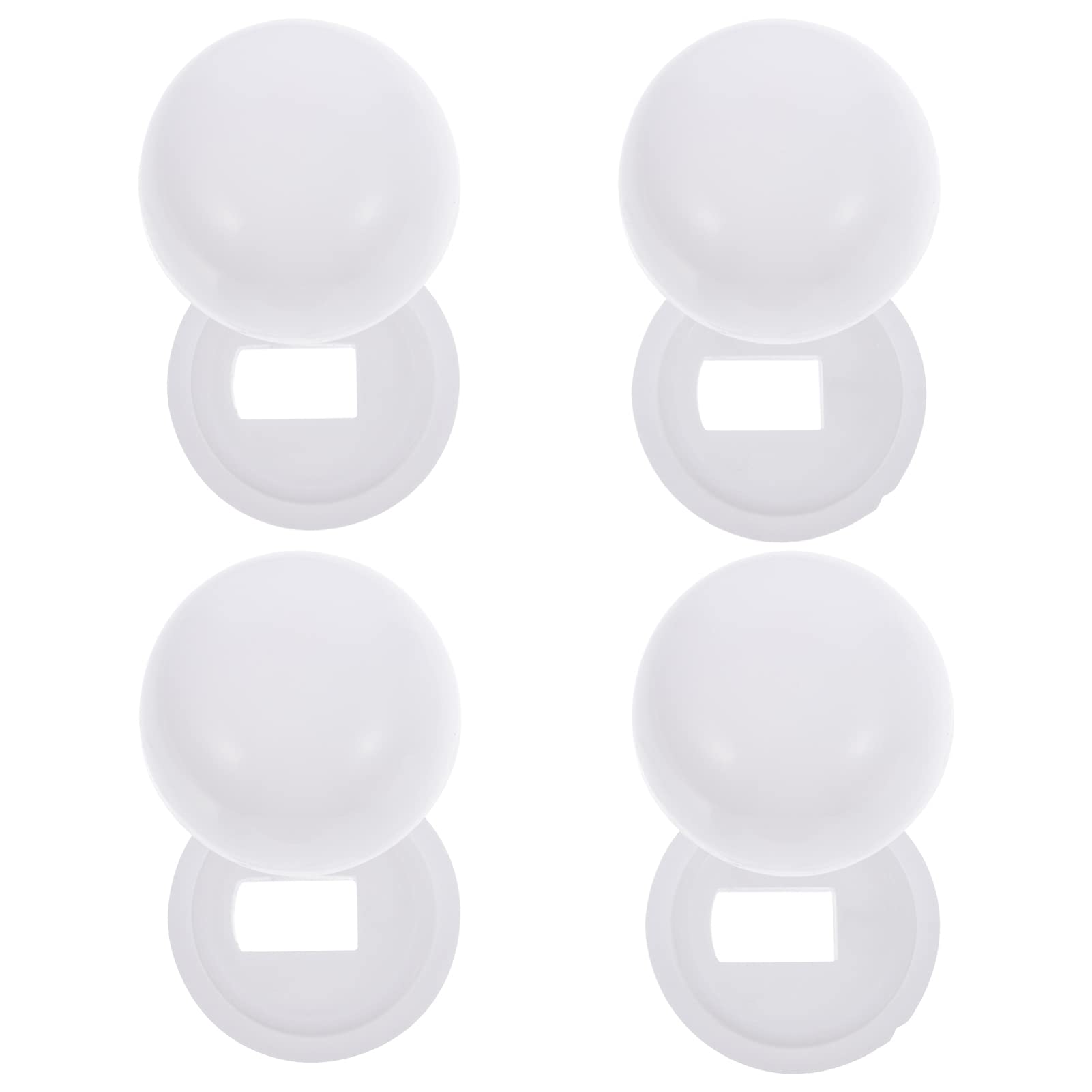 Housoutil 4 Pair Toilet Bolt Caps Round Toilet Bolt Covers Push On Bolt Caps Toilet Seat Floor Caps for Toilet Bowl Screws