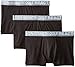 Kenneth Cole REACTION Men's 3-Pack Cotton Trunk, Black, Medium