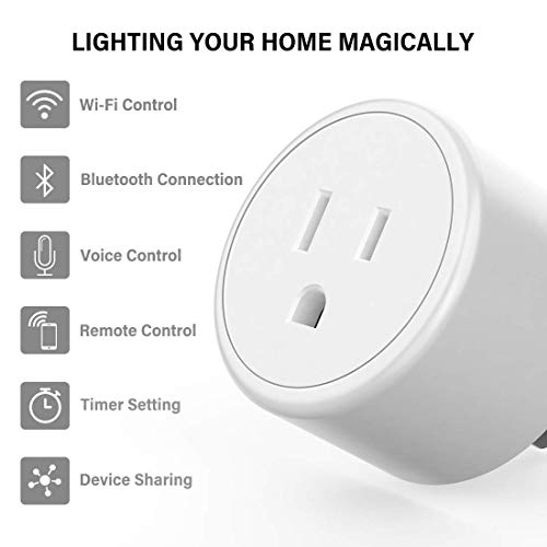 Aoycocr Bluetooth WiFi Smart Plug Smart Outlets Work with Alexa