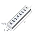 Kingwin USB Hub 7 Port USB 3.0 Data Hub Aluminum for Mobile SSD, MacBook, Mac Pro/Mini, iMac, Chromebook, Surface Pro, USB Flash Drives, Notebook PC, XPS, and More. Include 1 IQ Smart Charging Port