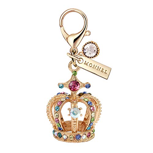 MC109 New Arrival Rainbow Crystal Big Queen Crown Lobster Clasp Charm Pendant with Pouch Bag (1 Piece)