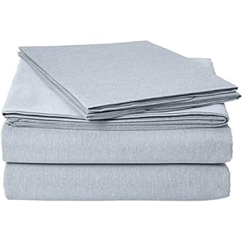 AmazonBasics Chambray Bed Sheet Set - Full, Denim Wash