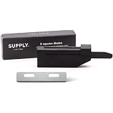 SUPPLY Single Edge SE Blade Refills for Men &ndash; Pack of 8 Japanese-Made Black Label Injector Razor Blades &ndash; Fits the SUPPLY SE Razor, 10-12 Shaves Each