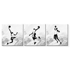 wall26 3 Panel Canvas Wall Art Play Basketball...