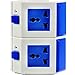 ETvalley USB Smart Charger Multiplug with 2 Levels 6 AC Plugs and 4 USB Charger Each Ports for Smartphones and Tablets, Rated Voltage 110~250V Color Blue and White