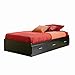 South Shore Cosmos Mates Bed with 3 Drawers, Twin 39-inch, Black Onyx