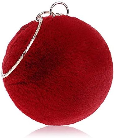 Asdflina Ladies Clutch Bag Women's Clutch Purse Crossbody Shoulder Handbag Round Ball Evening Bag Cocktail Party Wedding Shoulder Bag Evening Handbag Purse Wedding Party (Color : Burgundy)