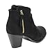 BELLA MARIE AD58 Women's Side Zipper Block Heel Ankle Booties Run 1.5 Size Small