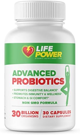 Advanced Probiotic Power 30 Billion+ Gastro-Intestinal Support Formula. Probiotics For Women, Men & Kids To Improve Digestion, Lose Weight & Increase Energy. 30 Day Supply. NON-GMO!