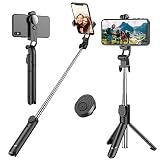 Selfie Stick, Extendable Selfie Stick Tripod with Detachable Wireless Remote and Tripod Stand Selfie Stick for iPhone X/iPhone 8/8 Plus/iPhone 7/7 Plus, Galaxy S9/S9 Plus/S8/S8 Plus/Note8,Huawei,More