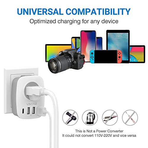 [2Pack] UK Ireland Travel Plug Adapter, VINTAR International Power