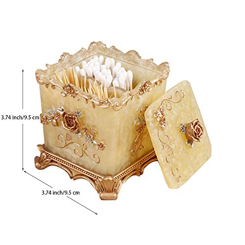 Easycomf Toothpick Holder Toothpick Dispenser cotton swab box high-grade creative toothpick box for living room and storage box(Champagne Gold)